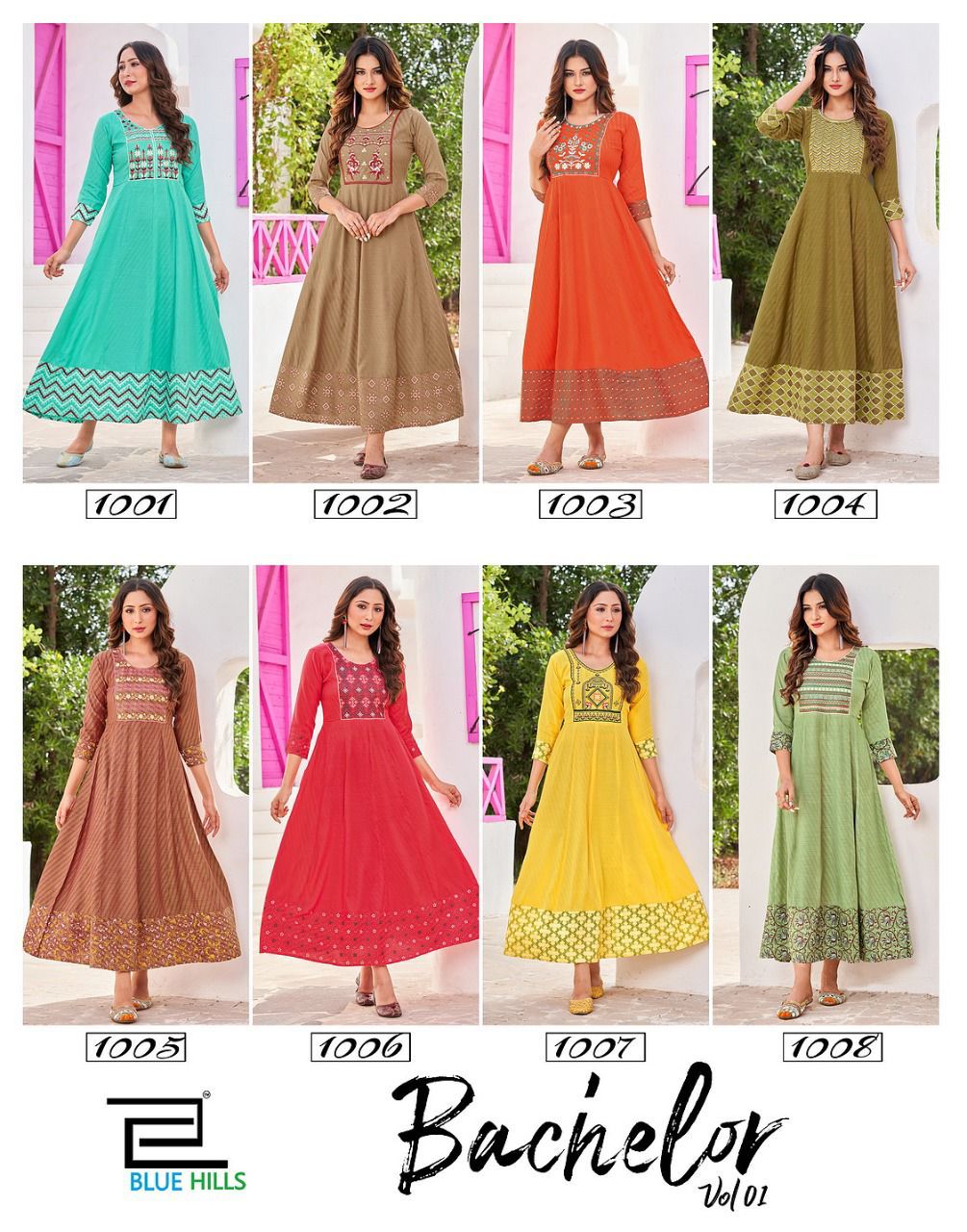 Blue Hills Bachelor 1 Heavy Latest Festive Wear Rayon Anarkali Kurti Collection